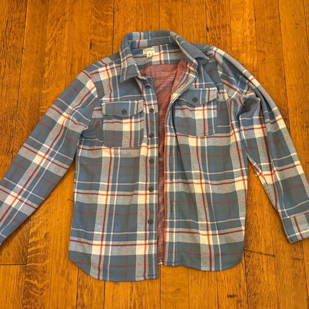 J. Crew Seaboard Blue Plaid Button-Up Flannel Shirt